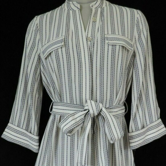 Tommy Hilfiger Women's Striped Belted Shirtdress - Picture 2 of 6